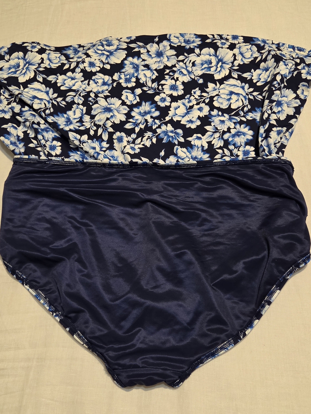 Lands' End Swim Skirt With Tummy Control - Deep Sea Navy Floral - Picture 13 of 13